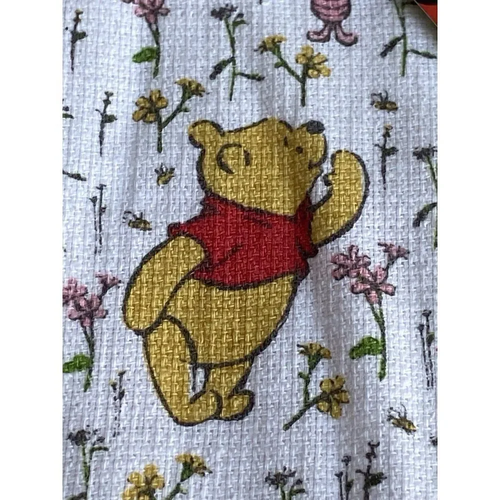 2 Pack Disney Winnie the Pooh Piglet Floral Spring Kitchen Towels 16 X 26” NEW‎